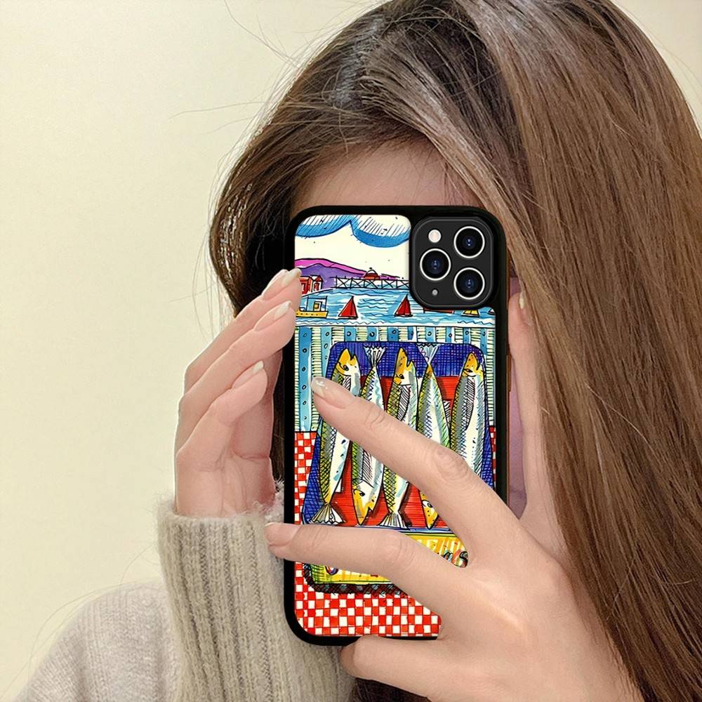 Sardines Fish Phone Case For Iphone 16 15 14 13 12 11 Pro Max Plus Shockproof TPU+PC Hard Case iPhone 12 pro