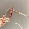 New Summer Frameless Cut Edge Reading Glasses Fashionable Trendy Personalized High-Definition Anti-Blue Light Glasses