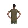 Adidas Solid Color Logo Print Slim Fit Crew Neck T-Shirt Men Tops Olive-Green HE5443