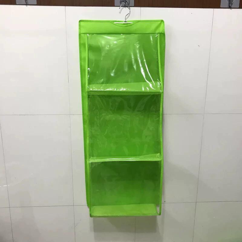 6 Pocket Hanging Handbag Organizer For Wardrobe Closet Gray Waterproof Storage Bag Door Wall Clear Sundry Bag With Hanger Pouch