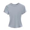 Trendy Women's Ribbed Slim Fit Short Sleeve T-Shirt with Sexy Round Neck and Straight Shoulders.