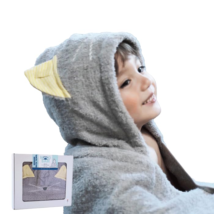 [KON-TEX] Cat Gift Box 59819-007 Hooded Bath Towel, Imabari Towel Brand Certified Product, Baby Blanket, Kids Towel, Bath Towel, Pool Towel, Swaddle,