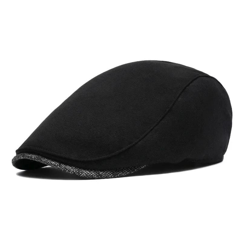 

Winter Cotton Solid Warm Newsboy Caps Flat Cap Men and Women Painter Beret Hats 138 55-60cm Adjustable