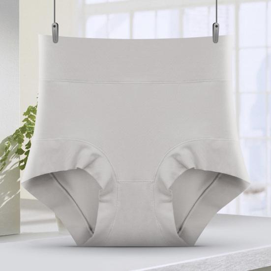 Damen Hohe Taille Baumwolle Unterwäsche Bauchkontrolle Einfarbig Stretch Atmungsaktiv Damen Damen Slips Unterhosen