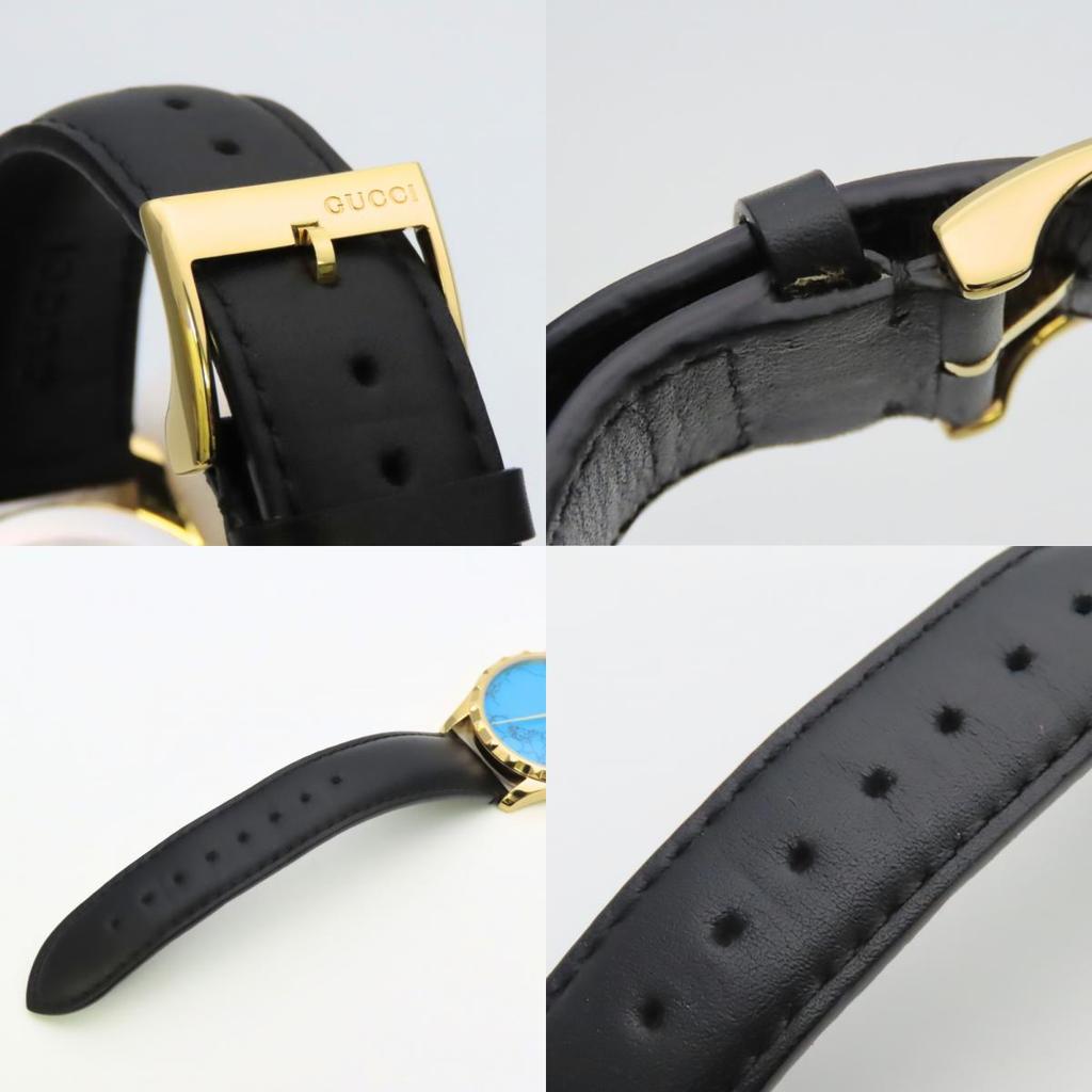 Used GUCCI Watches Bee 126.4 Stainless Steel/leather gold black