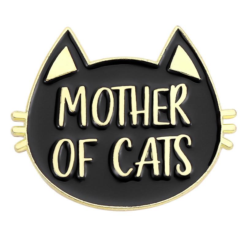 Cartoon Cat Charming Brooch Elegant Letter Pin Accessory For Men And Women