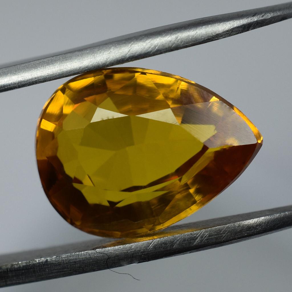 Amazing Natural YELLOW Sapphire Pear Cut 7.00 Ct CERTIFIED Rare Loose Gemstone