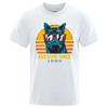 Awesome Since 1989 Sunset Sunglasses Cool Cat Tops Man Casual Loose Tshirts Soft Summer T-Shirts Brand Mens Short Sleeve 80508