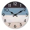 Beach House Wall Clock Silent Wall Watch Coastal Striped Art Home Decor Creative Gift For Family Housewarming
