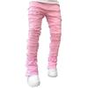 Men's Casual Mid-Rise Washed Trousers Retro Straight Slim Fashion Jeans