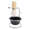 Shaving Brush Set Grooming Kit Synthetic Hair Stainless Steel Stand Shaving Brush Bowl Stand Set for Men