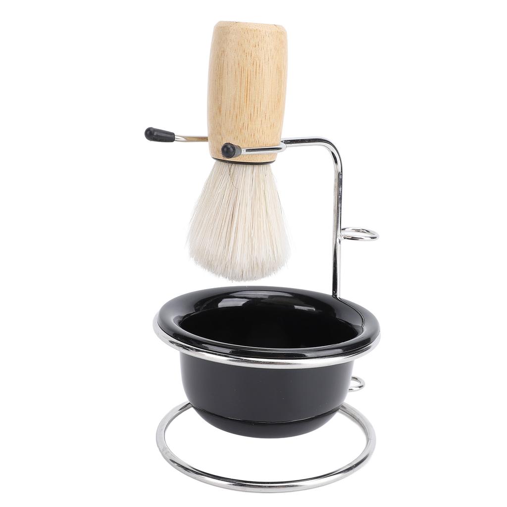 Shaving Brush Set Grooming Kit Synthetic Hair Stainless Steel Stand Shaving Brush Bowl Stand Set for Men