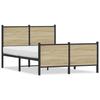 Metal Bed Frame without Mattress Sonoma Oak Finish 120 x 190 cm
