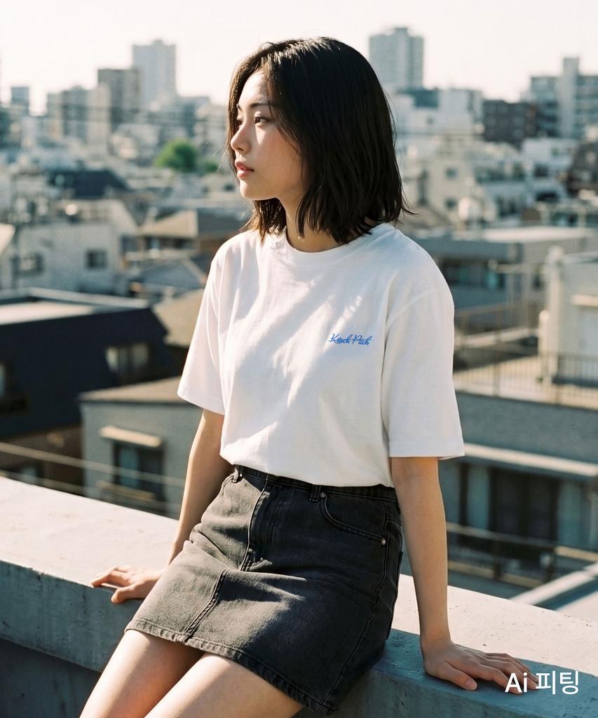 Kichipichi La Mer Clam Semi-Overfit Sorona Short Sleeve T-Shirt Off-White (Kf2Lts001)