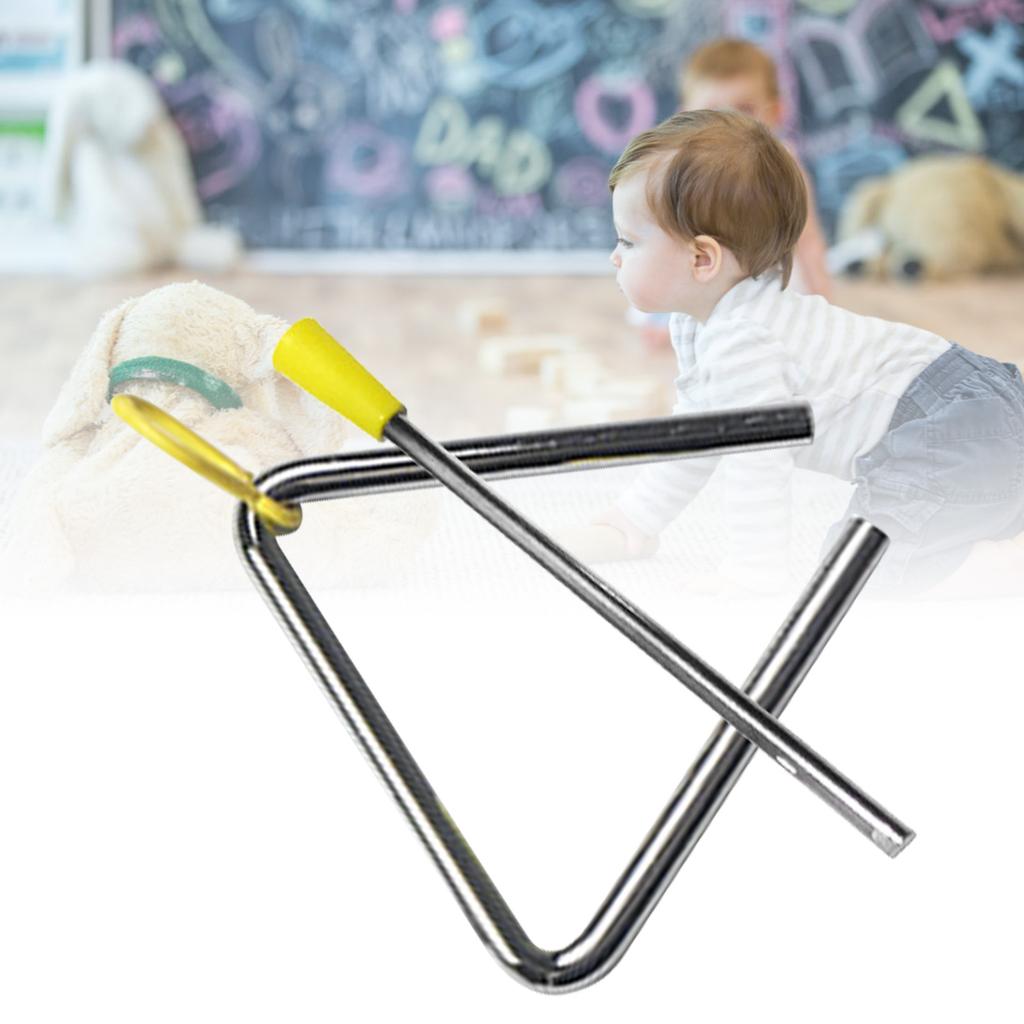 Metal Triangle with Striker Hand Percussion Musical Instrument for Kids Education Entertainment 4