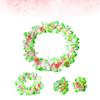 4pcs Flower Garland Set Simulated Silk Hawaiian Leis Necklace Bracelets Wreath Headband For Women Girls Luau Party Travel