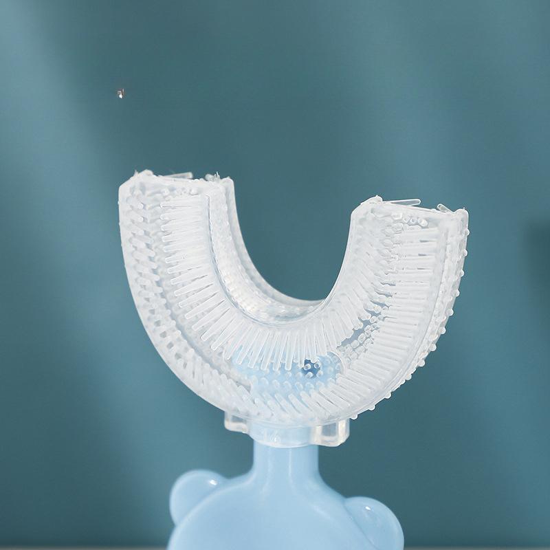 1 Peça Escova de dentes infantil em forma de U para bebês de 2 a 12 anos, escova de dentes infantil manual de silicone, desenho animado criativo