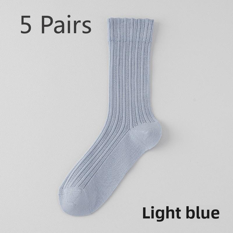 

5 пар женских тонких сетчатых дышащих чулок без косточек на весну и лето 5 Pairs светло-синий