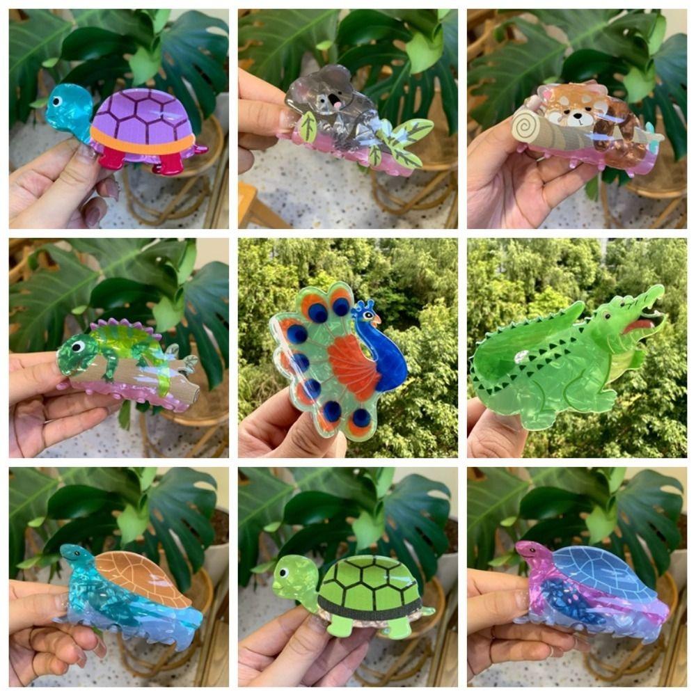 Acrylic Hair Claw Non-Slip Half Up Hair Grab Cute Animal Hair Clip Daily