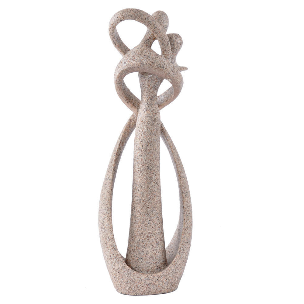 Sandstone Abstract Carving Lover Statue Sculpture Hand Carved Figurine Decor