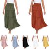 Women's Drawstring High Rise Midi Skirt Tiered Ruffle Maxi Skirt Casual Summer Long Skirt