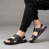 Fashion2024 Men Leather Sandals Fashion Beach Shoes Size 38-44 Hiking Sandals Casual Sneakers Summer Beach Sandalias Boys Men Slippers