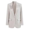 Nanyou Women's High-End Acetate Blazer - Spring/Summer 2025 Loose Fit, Drapey Patchwork Design