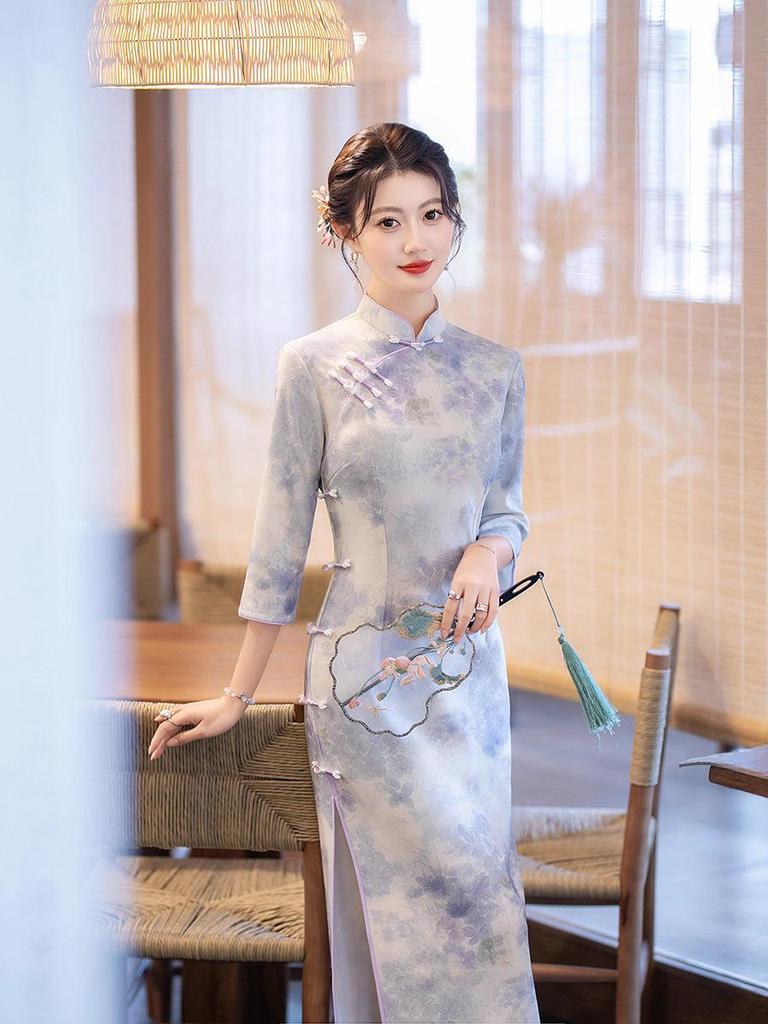 Linxiangman Autumn/Winter Slimming Retro Qipao - Young & Modern Chinese National Style