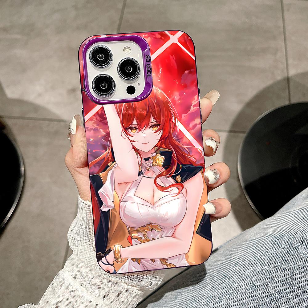 

HSR Himeko Purple Translucent Mobile Phone Case for iPhone 17 16 15 14 13 12 11 X XR XS Air Pro Max Plus Colorful Cover iPhone 15 Pro