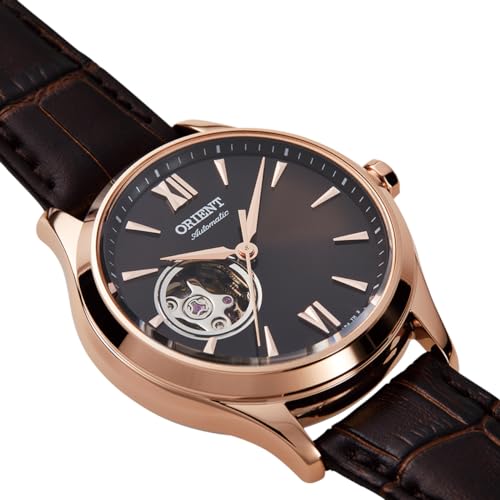 Orient Automatic Watch, Mechanical, with Japanese Manufacturer's Warranty, Open Heart, RN-AG0727Y, Women's, Brown