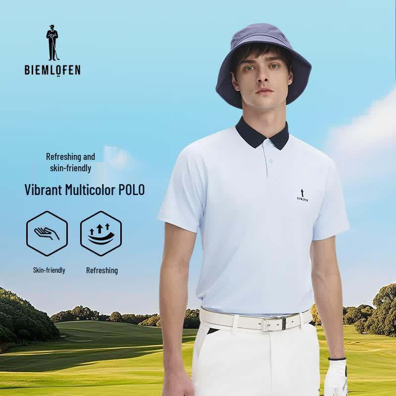 Biyinlefen Men's Short Sleeve Golf Polo Shirt