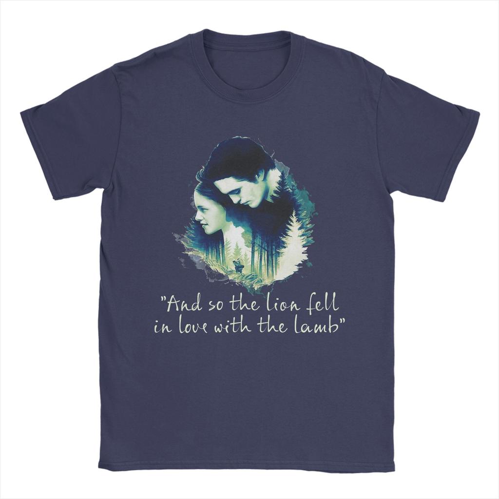Men's T-Shirt Twilight Movie Edward and Bella Vintage Cotton Tees Short Sleeve  T Shirts O Neck Tops Plus Size
