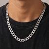 Necklace for Men Stainless Steel Statement Cuban Chain Necklace Gold/Silver/Black Plated 7mm Chain Hip Hop Halloween Jewelry Gifts 18/20/22/24/26/28