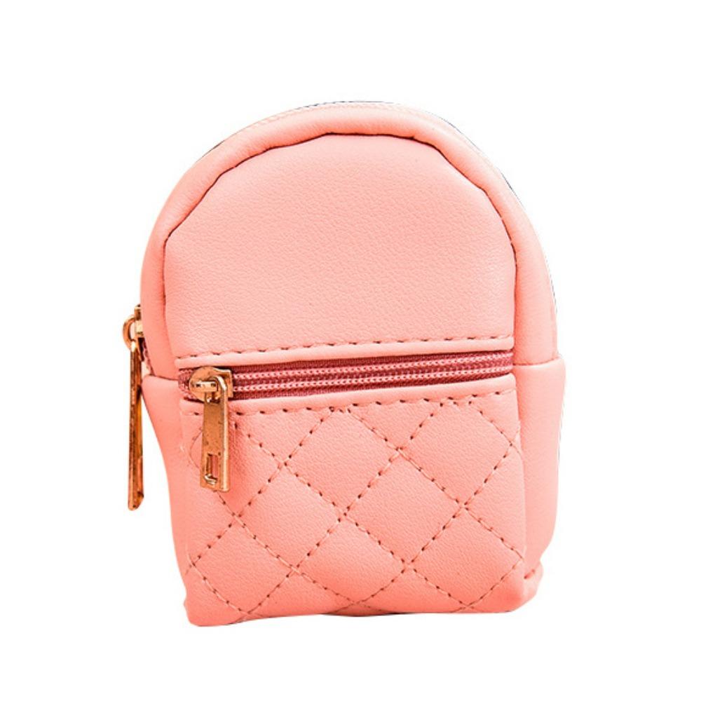 With Keychain Earphone Mini Storage Bag Long Strap PU Small Wallet Key Bag PU Mini Coin Purse  Girl