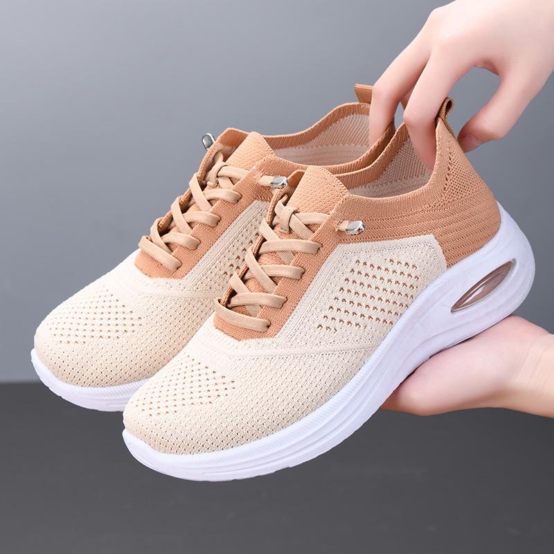 

2025 Women s Casual Lace-up Mesh Sneakers - Soft Sole Sporty Sock Shoes 41