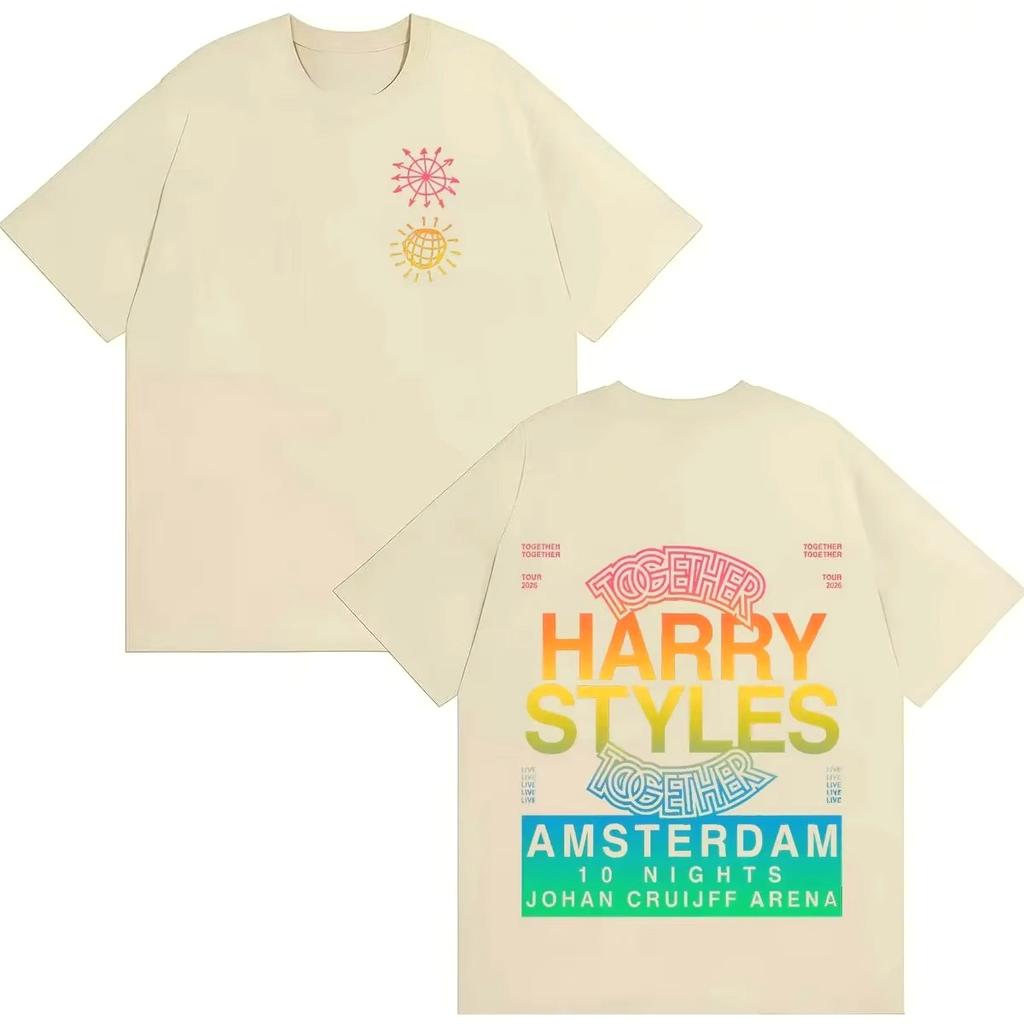 Harry Styles 2026 Together Live On Tour Merch T-shirt Fashion Casual Unisex Harajuku High Quality Tshirt Lightweight Breathable Comfortable Clothes