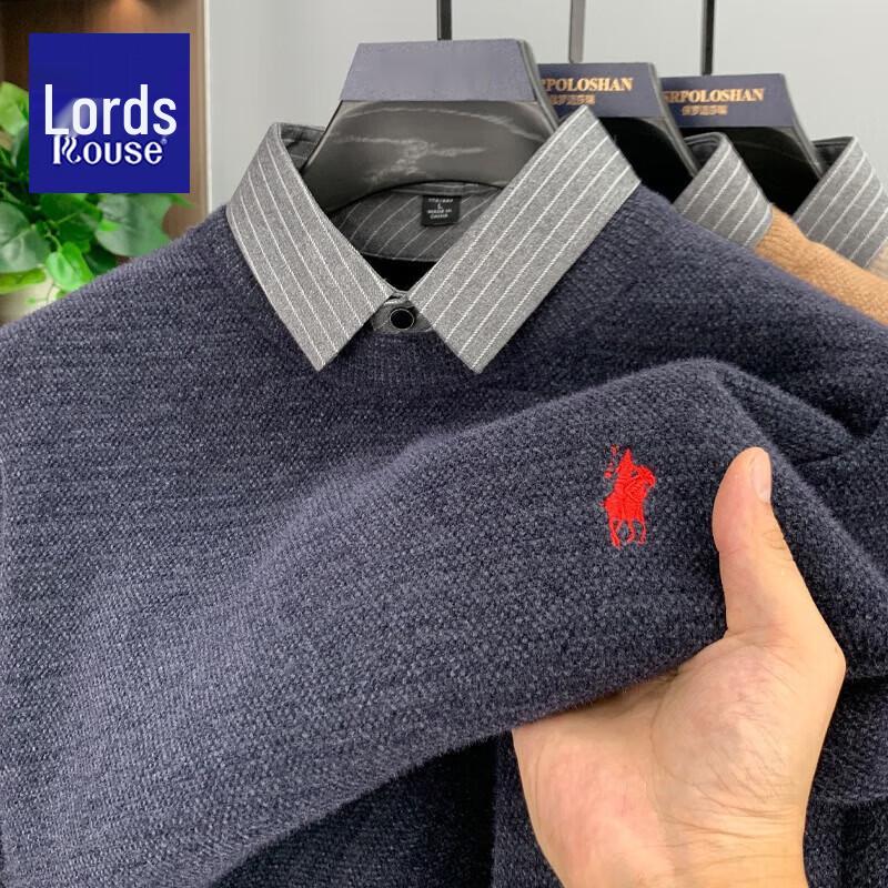 

Men s Winter Fleece-Lined Shirt-Collar Knit Pullover 4XL