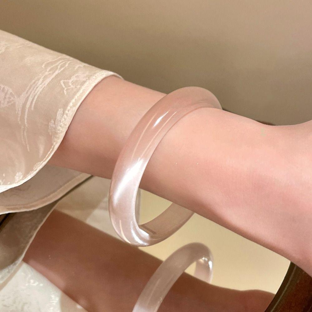 Round Chinese Style Bangle Geometric Opal Bracelet Simple Circular Bracelet  Gift