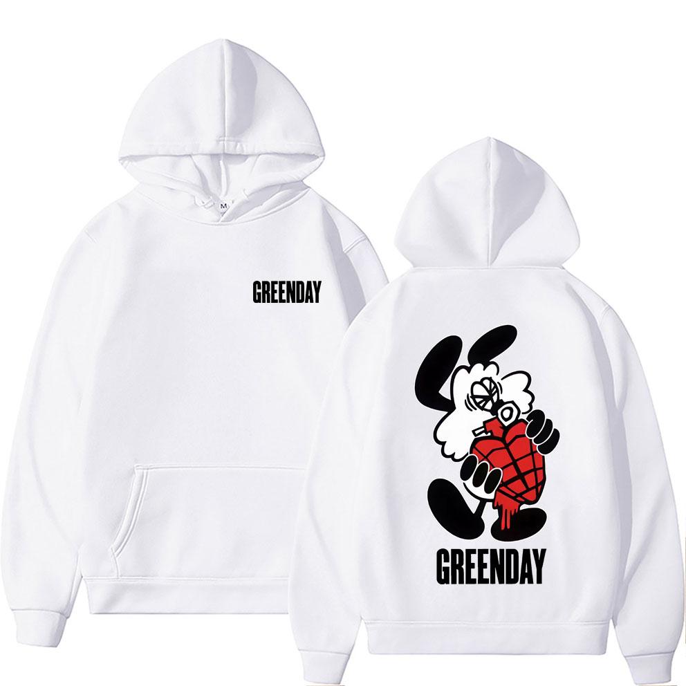 Punková Kapela Green Day Kreslený Vtipný Styl Mikina Pánská Vintage Oversized Streetwear Muži Ženy Móda Gotický Rock Mikina s Kapucí