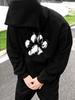 Unisex Hoodie, Halloween, Paw Print Graphic, Pullover Sweatshirt, Streetwear Style, Autumn Winter Outdoor Wear, Drawstring Hood And Kangaroo Pocket
