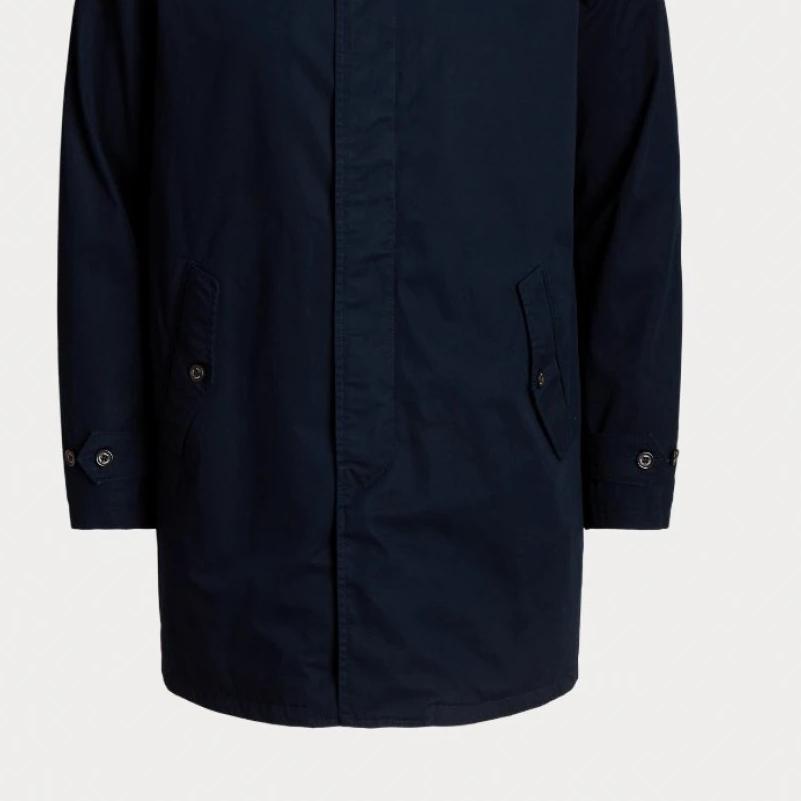 Polo Ralph Lauren Ensfarget Logo Brodert Middels Lang Trenchcoat Herre yttertøy Blå 710869148-001