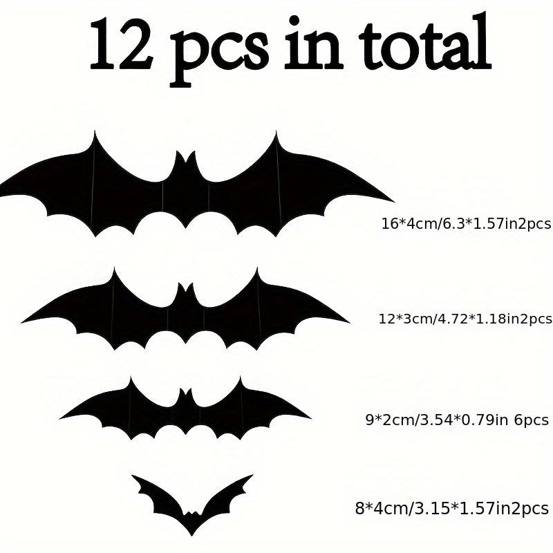 

120Pcs 3D Black Bat Wall Stickers Set Halloween Party Essentials for Home Room Decor Window Glass Outdoor Decals Indoor Decor 120Pcs чёрный