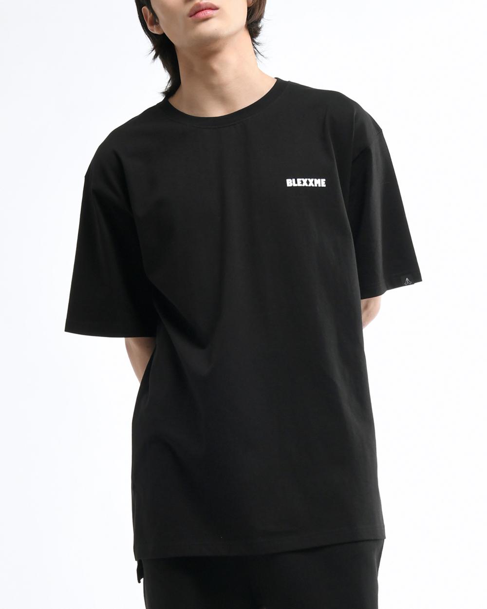 Black Smith Original Logo Oversize Fit Slit T-Shirt Black