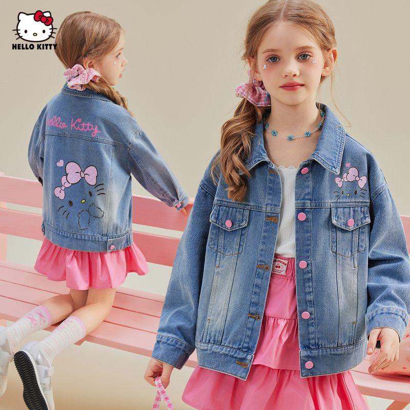 Girls' Spring Sweet and Cool Color-Blocked Denim Jacket 2025 New Stylish and Fashionable Children's Clothing