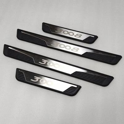 Protector de umbral de puerta para Peugeot 3008 GT, embellecedor de placa de desgaste, accesorios interiores, pegatina de estilo de pedal, 2018-2017