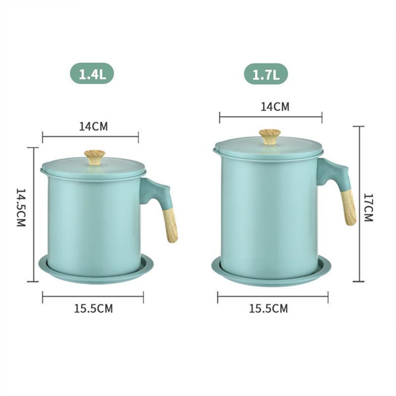 14L/17L Stainless Steel Oil Filter Strainer Pot Lard Grease Separator Storage Tank Bottle Can Household Kitchen Cooking Tools