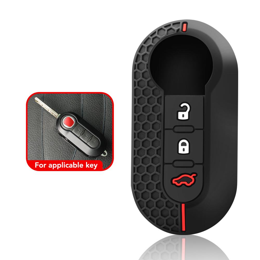 3Buttons Silicone Car Flip Key Case Cover for Fiat Ducato 500 500L Panda Grande Punto Lancia Musa Auto Shell Fob Accessories