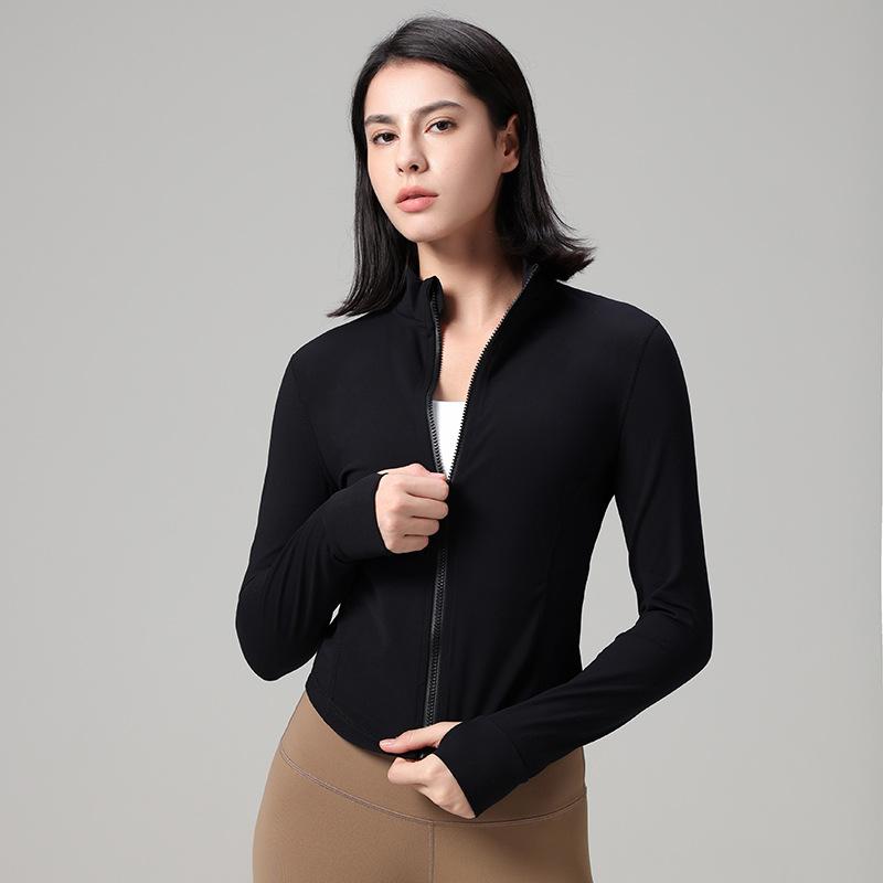 

Stand-Up Collar, Small Waist, Slim Fit, Sports Jacket, Belly And Thin, Running Sports, Fitness, Yoga Jacket, Short Jacket For Women 10/XL чорний