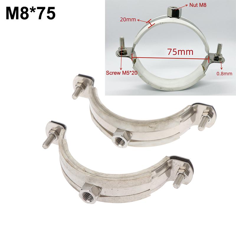 2Pcs Fastener Hardware Round Hose Clamp Pipe Fitting Nut Hoop Suspension Pipe Holder Expansion Screw