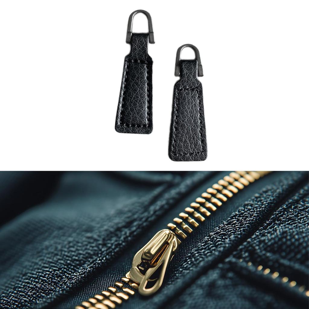 2x Tiradores de Cremallera de Cuero PU para Reparación de Cremalleras Tiradores Decorativos para Cremalleras Etiquetas para Cremalleras para Equipaje Botas Bolsas Ropa Mochilas
